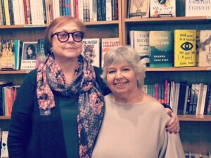Alida Brill and Robin Morgan at Bluestockings